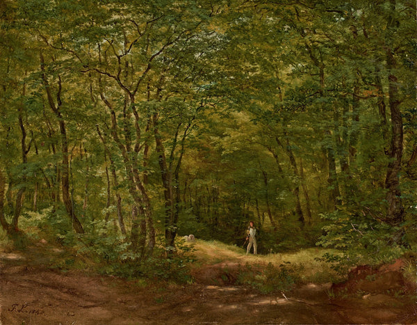 Spaziergänger in einer Waldlandschaft 1840