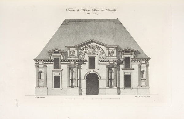 Façade de château royal de Chantilly XVIIe siècle 1839