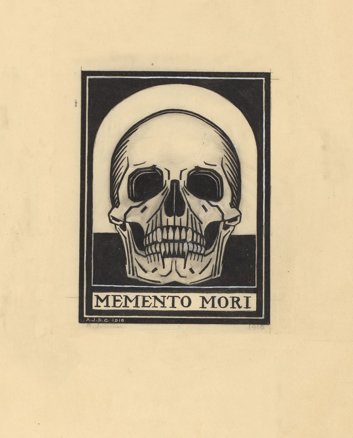 Human skull Memento mori 1916