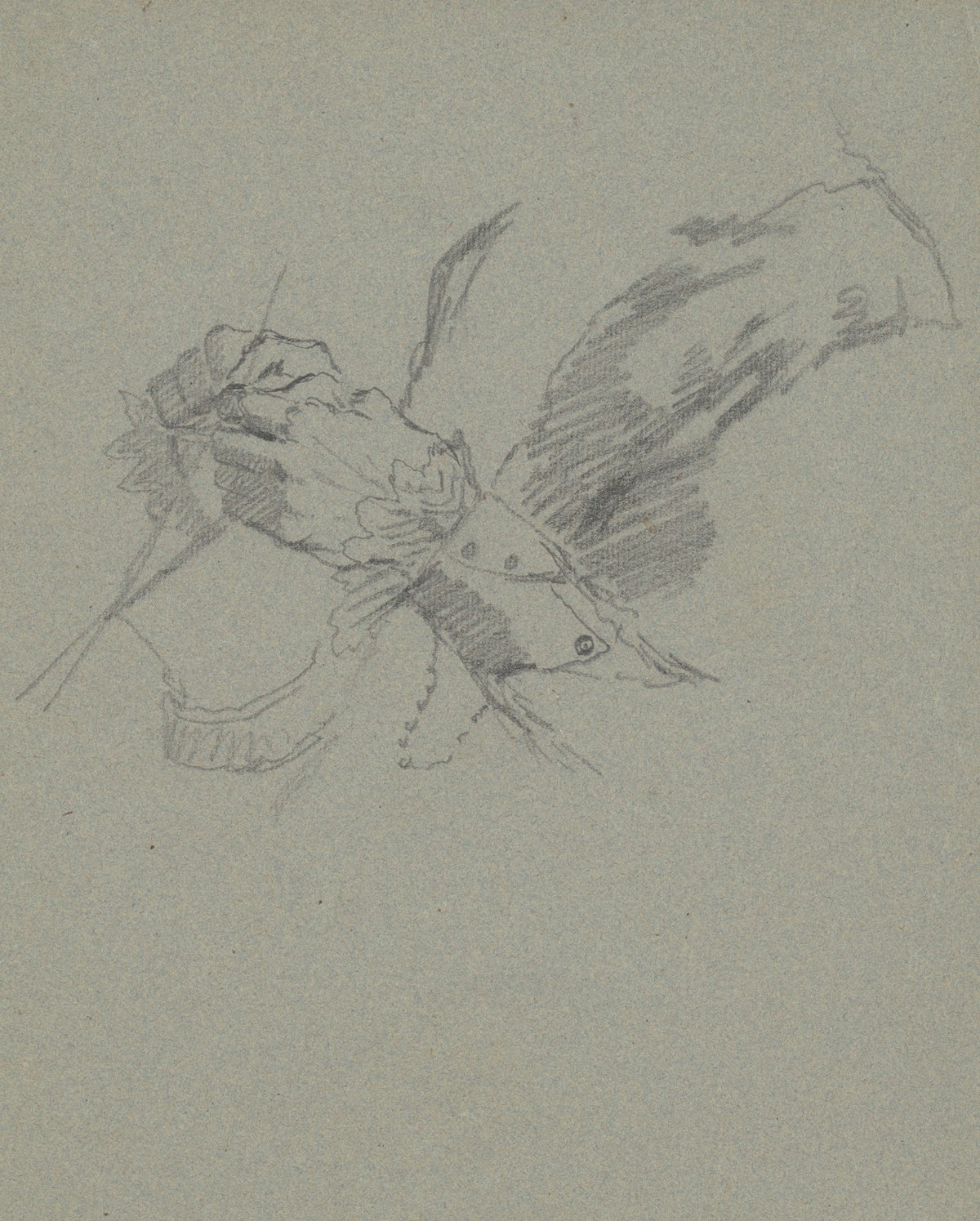 Study of Hands Knitting recto c 1870 1890
