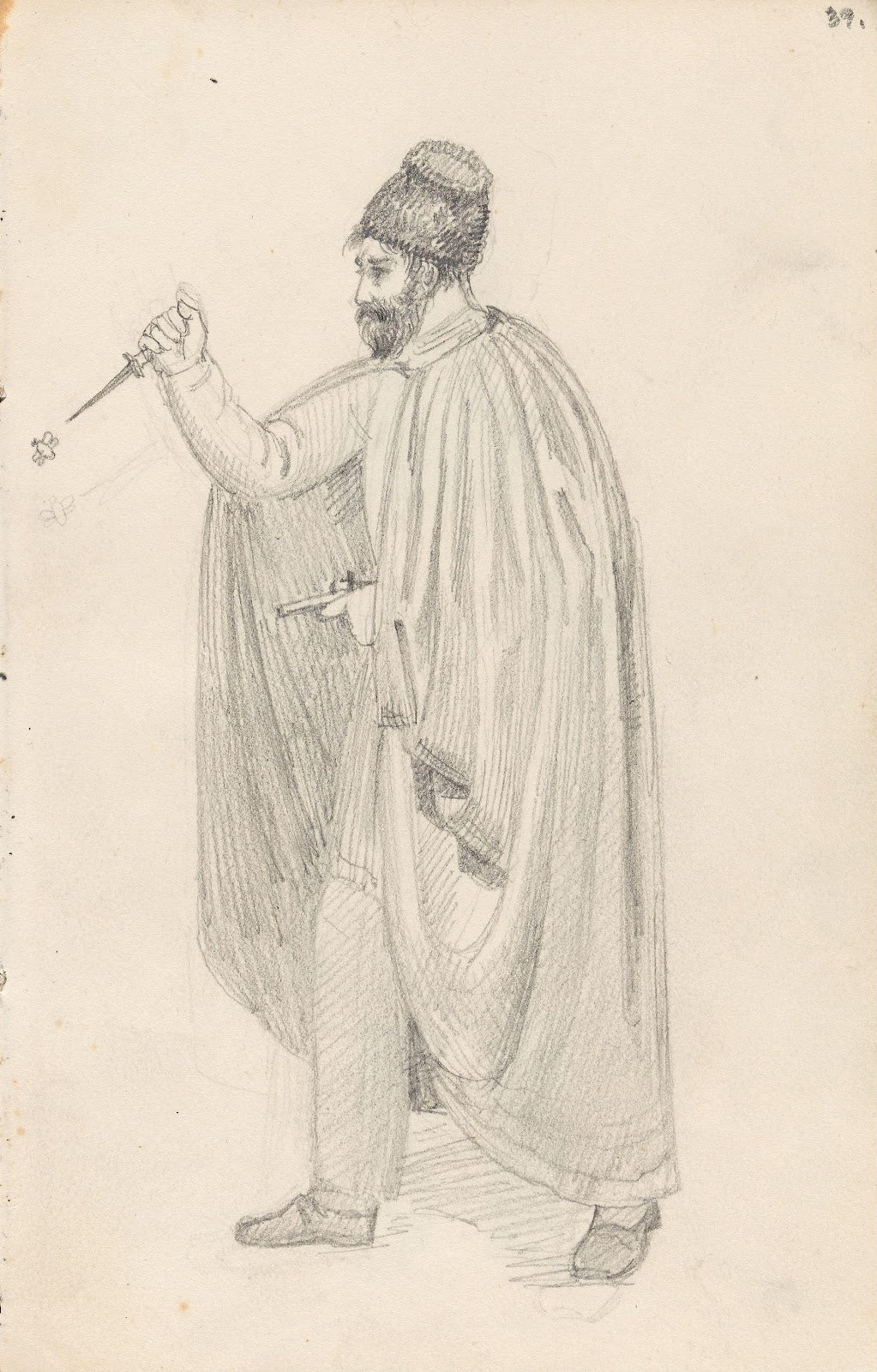Mann som jager en flue med kniv 1835