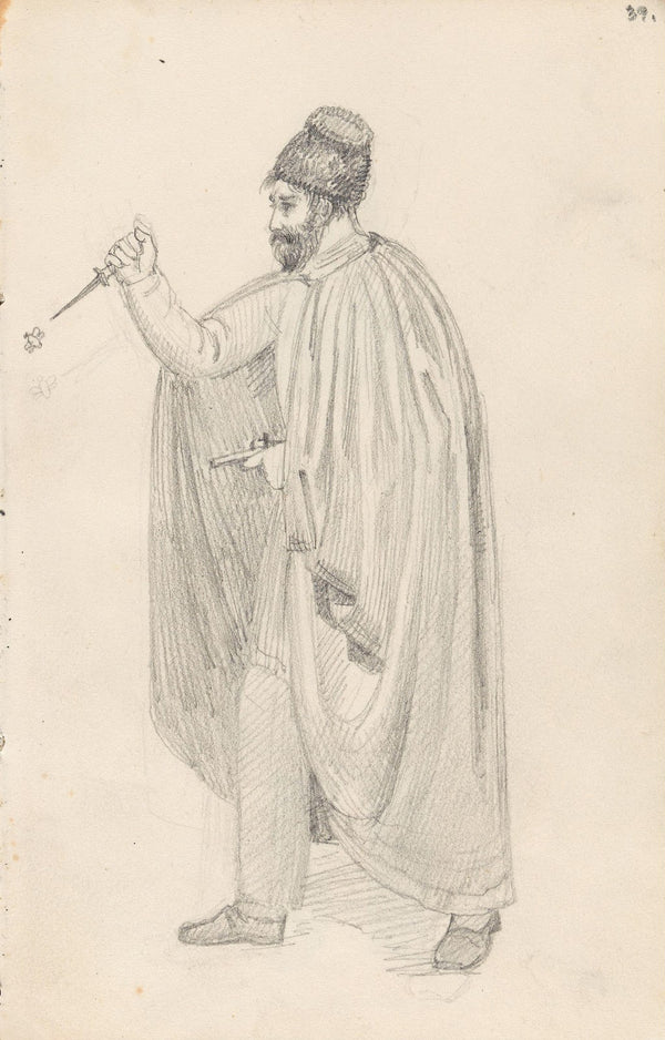 Mann som jager en flue med kniv 1835