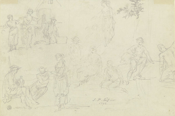 Skizzenhafte Figurenstudien 1792