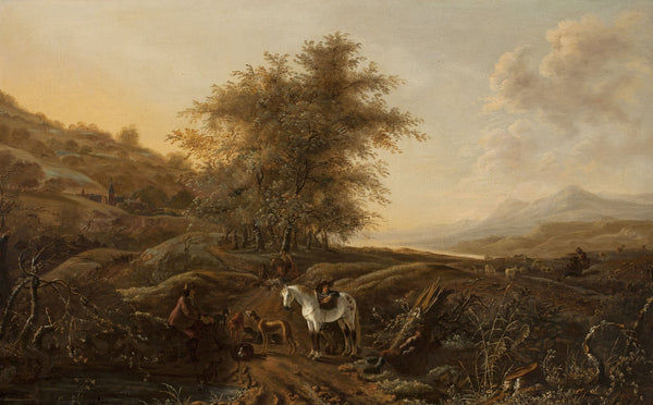 Landscape with hunters