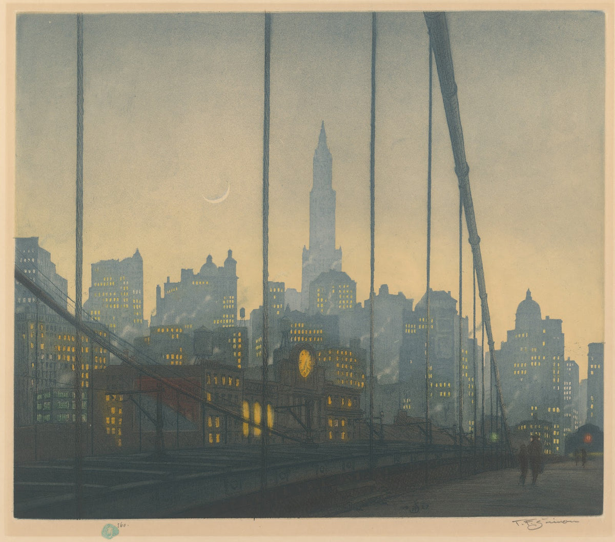 New York Brooklyn Bridge 1927