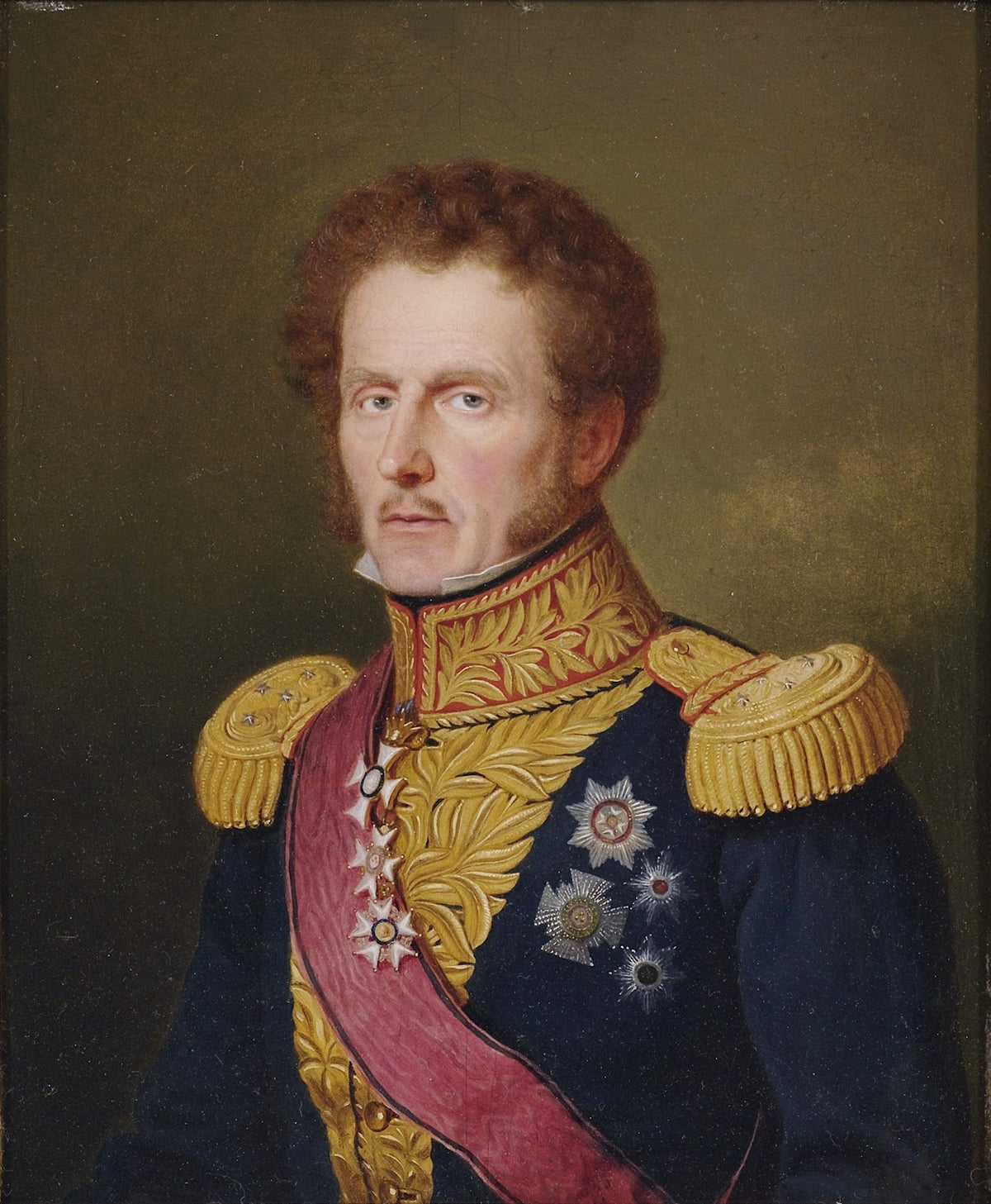 Portrait des Ernst Freiherr von Hügel in Dreiviertelansicht nach links 1829