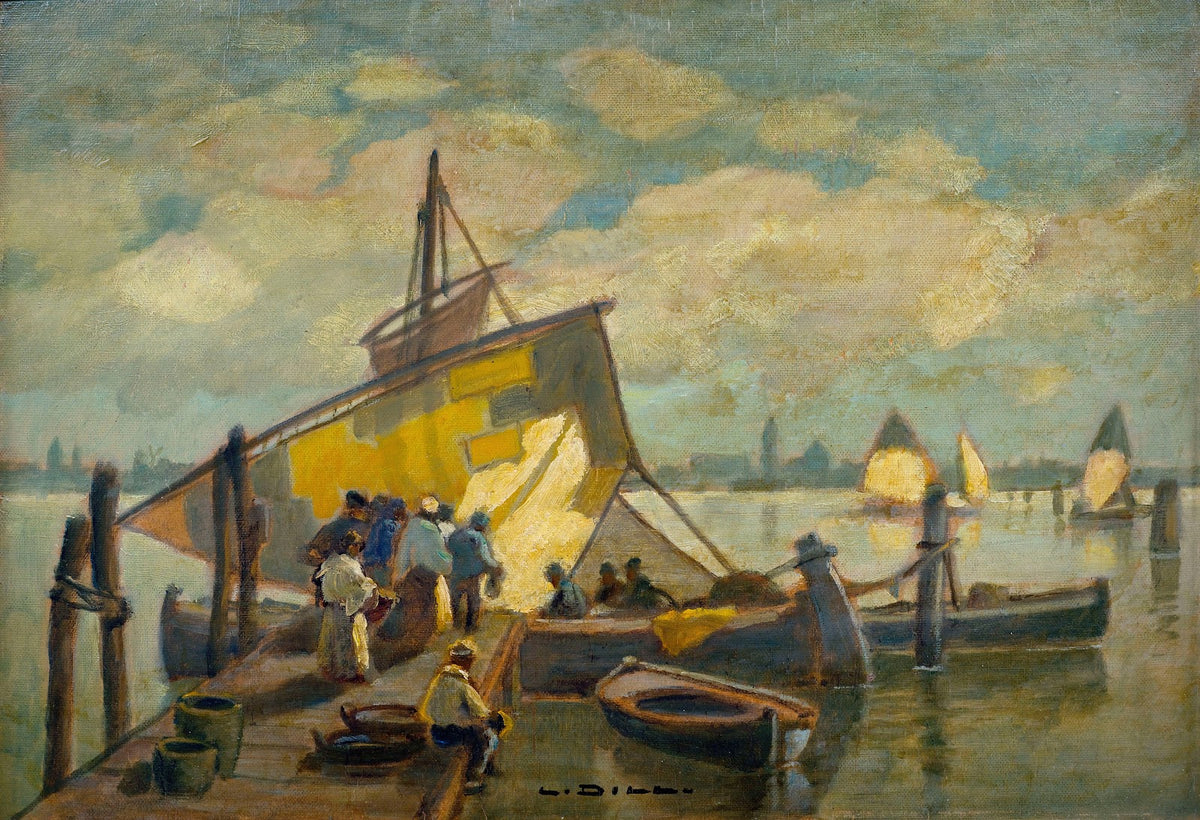 Arrival of the fishing boat circa 1890