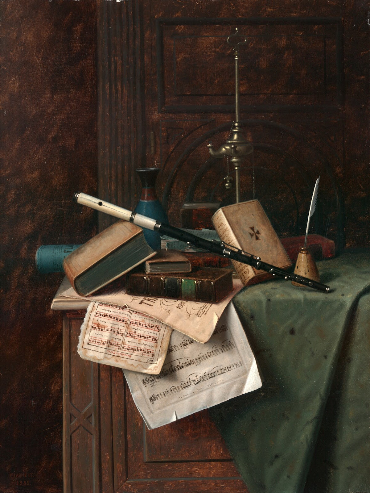Still Life with Flute Vase and RomanLamp 1885