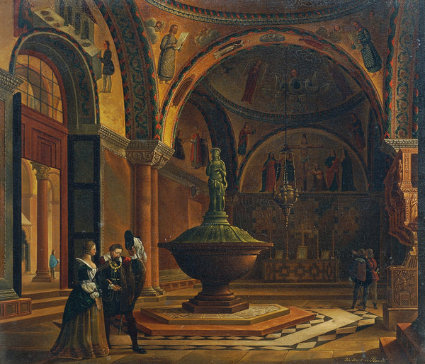 Das Innere des Baptisteriums von San Marco in Venedig 1837
