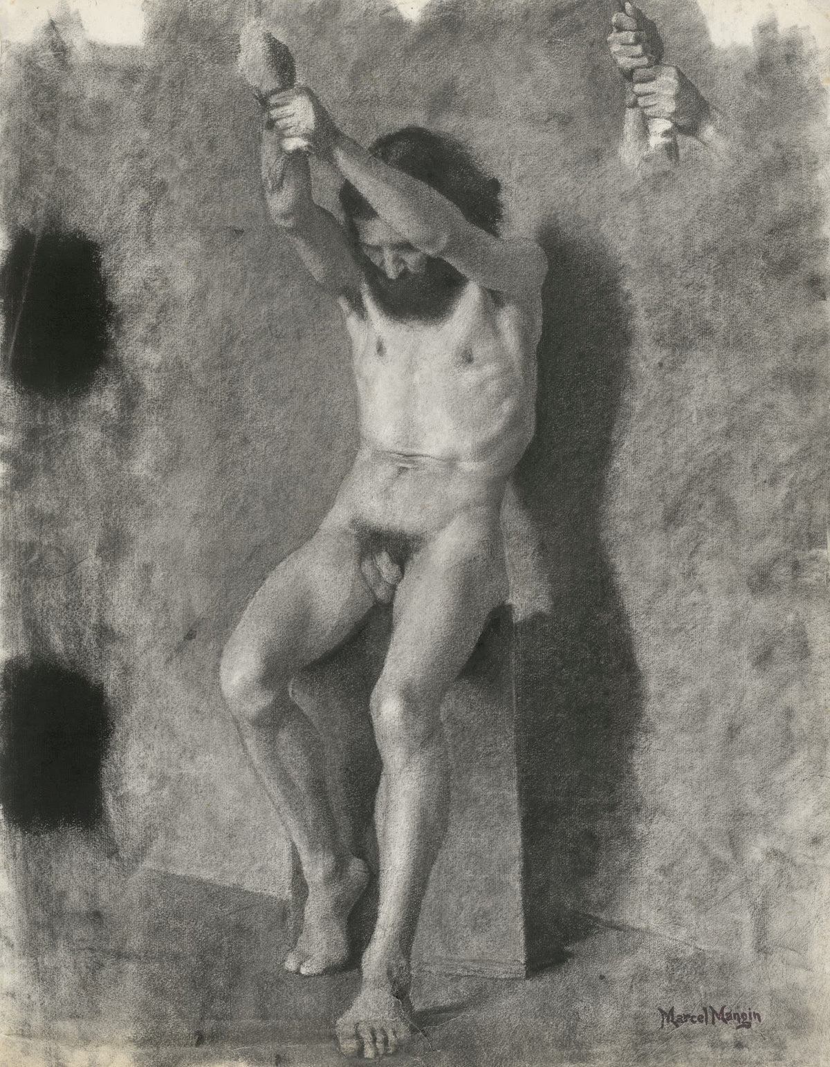 Male Academy Drawing with a Subsidiary HandStudy early 20thcentury