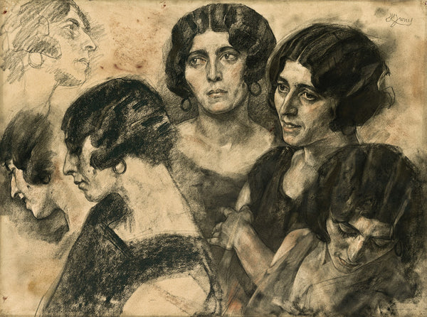 Portrait of a woman six different positions 20th century