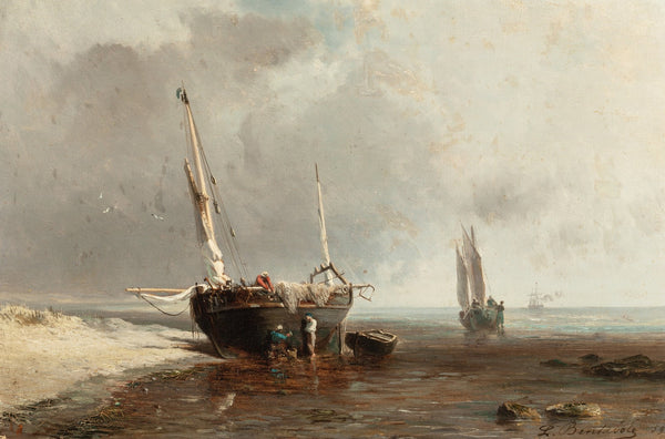 Fishing Boats on the Shore at Low Tide 1859