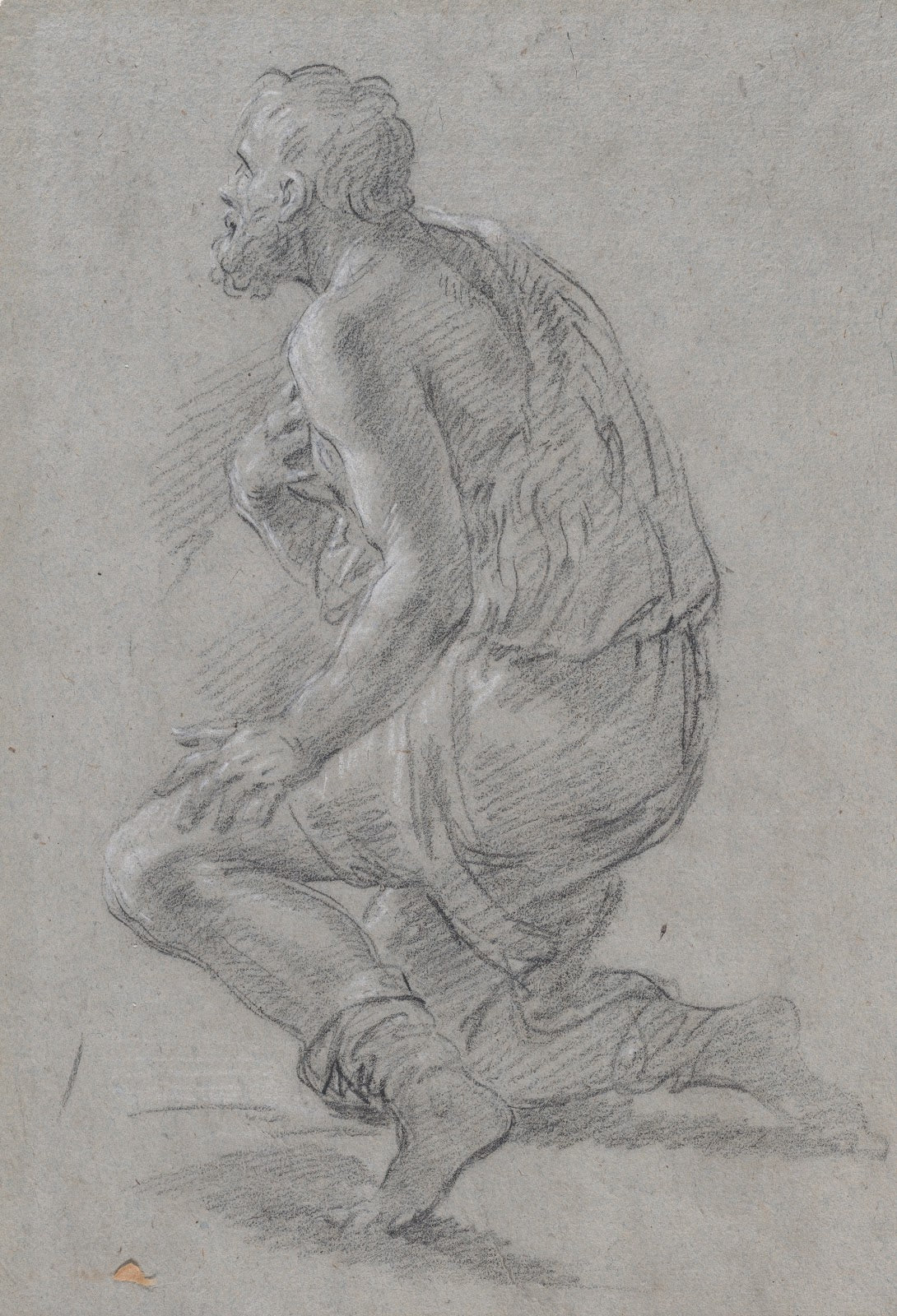 Study of Male Figure Kneeling in a Three Quarter View Facing Left a Shepherd 18t