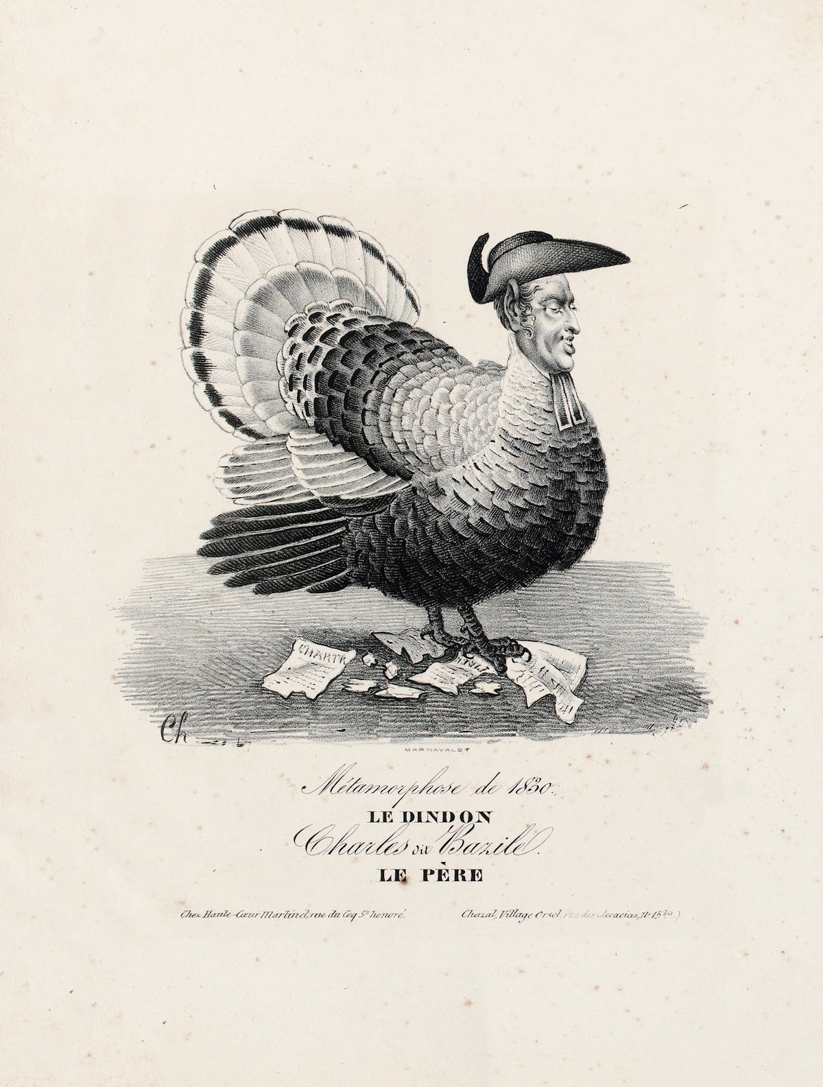 Métamorphose de 1830 Le dindon 1830