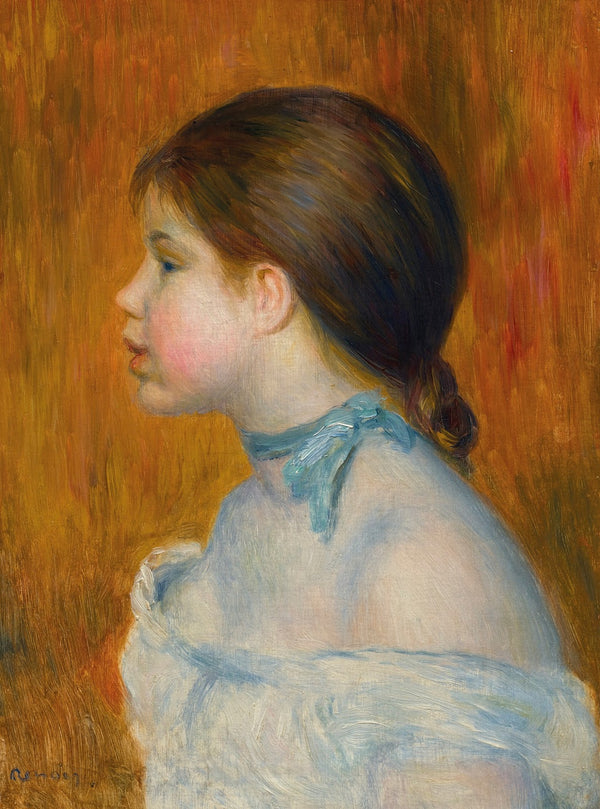 Buste de jeune fille au ruban bleu 1888