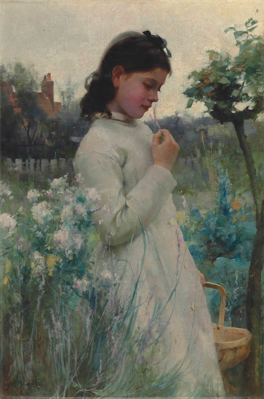 A Young Girl In A Garden 1884