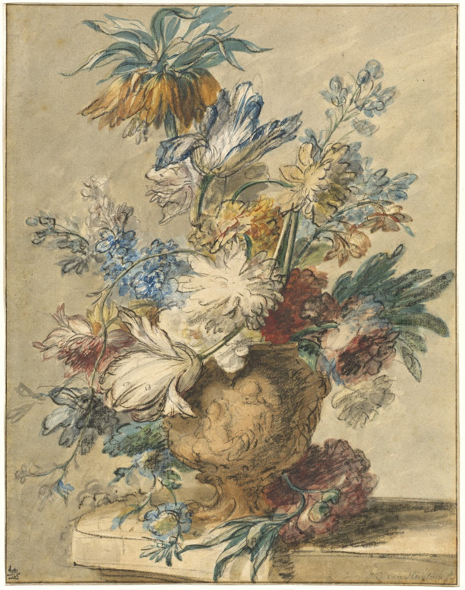 Bouquet of Spring Flowers in a Terracotta Vase 1720s