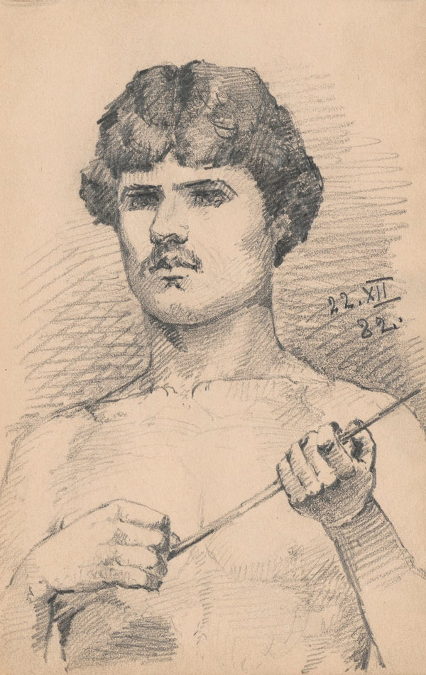 Studium akademickie półaktu męskiego 1882