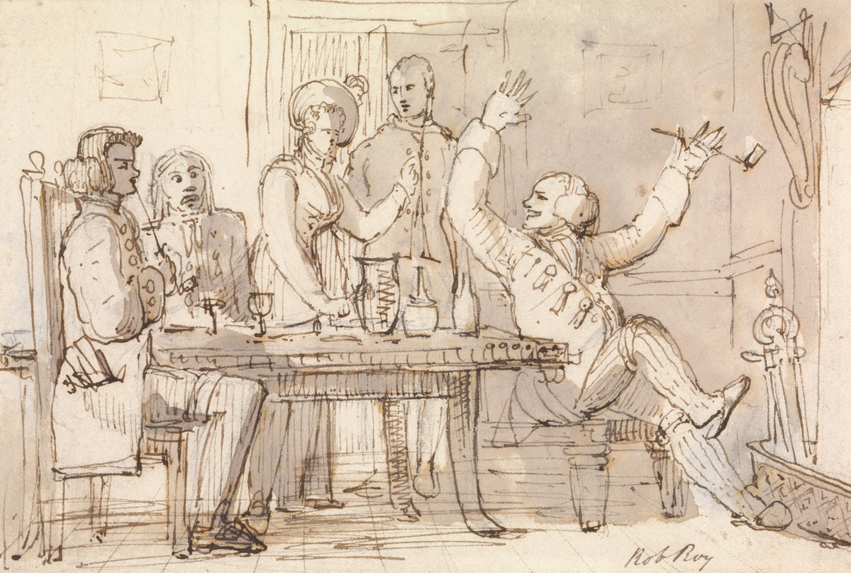 An Illustration to Rob Roy Interior with a Party Drinking