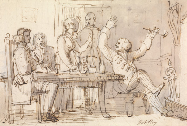 An Illustration to Rob Roy Interior with a Party Drinking
