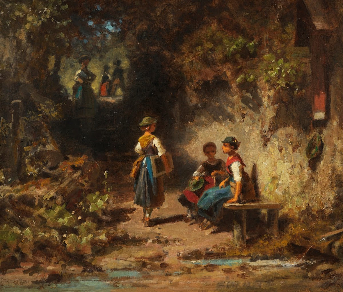 Schulmädchen im Walde 1874