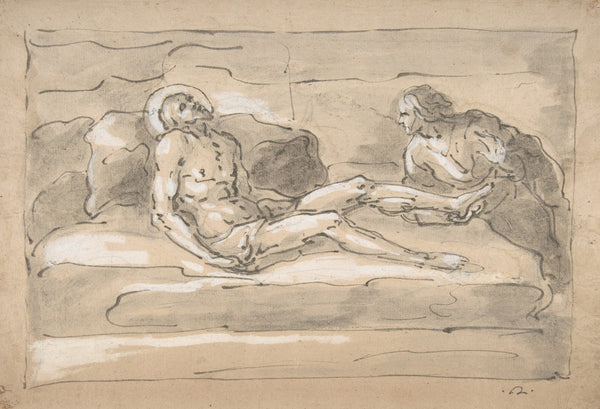 The Dead Christ Mourned by the Magdalen Who Venerates the Wounds on His Feet 178