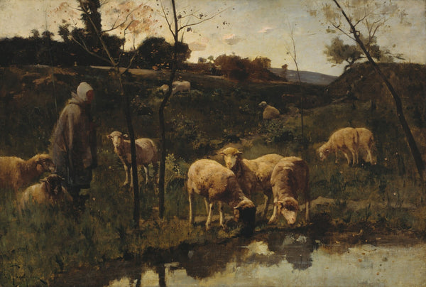Landscape with Sheep Picardy late 19th century