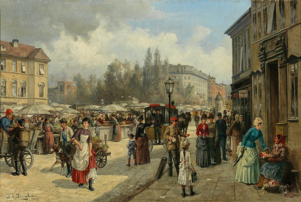 A View of Naschmarkt in Vienna 1886