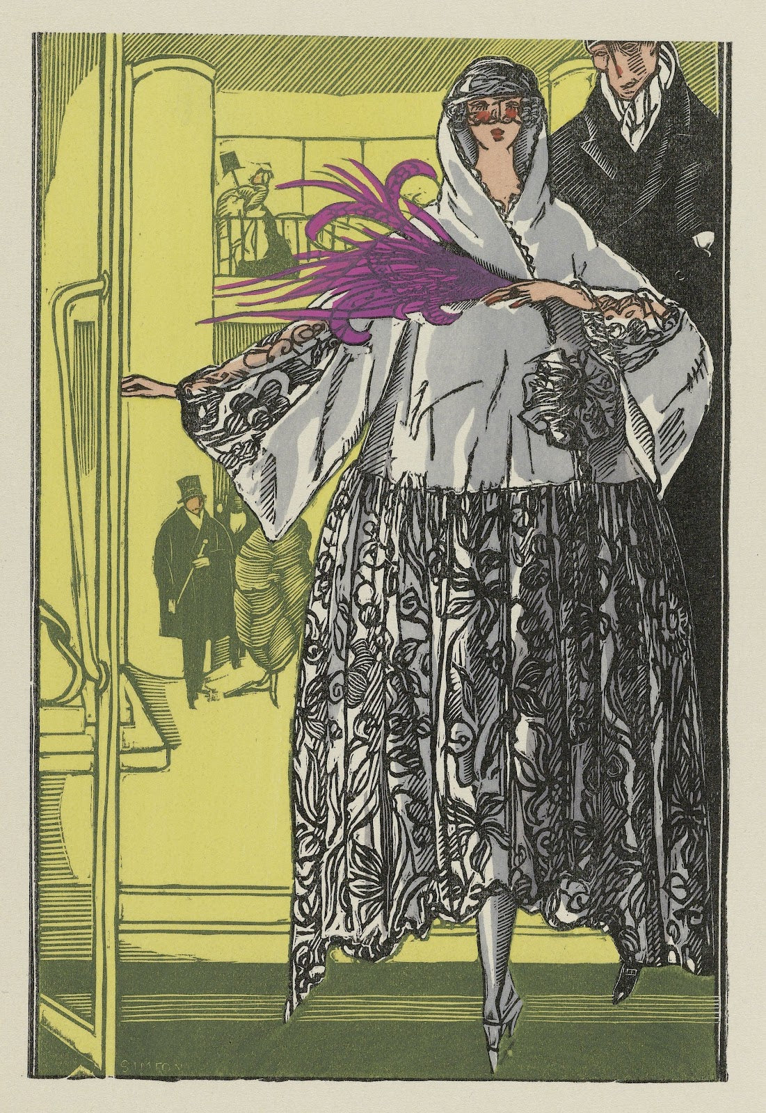 Au bal noir et blanc Manteau du soir 1921
