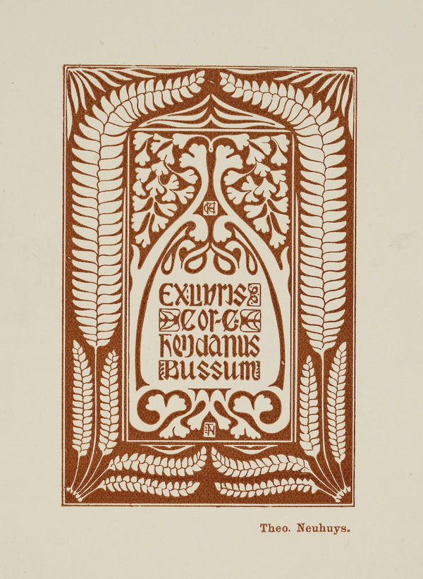 Bookplate of Cor C Heydanus Bussum 1905