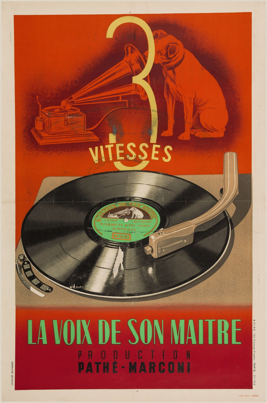 3 vitesses La voix de son maître production Pathé Marconi 1952