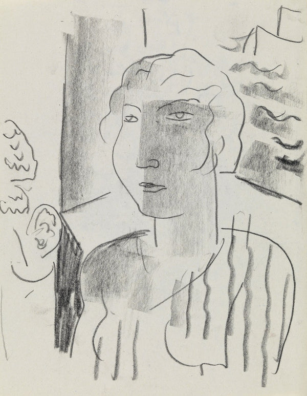 Studieblad met schets van een vrouw 20th century