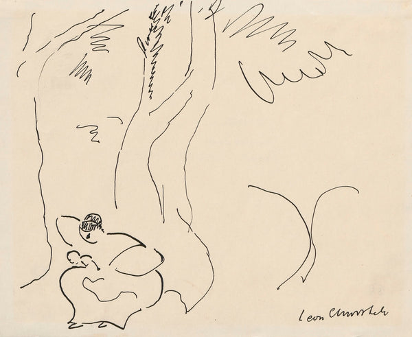 Woman sitting under a tree