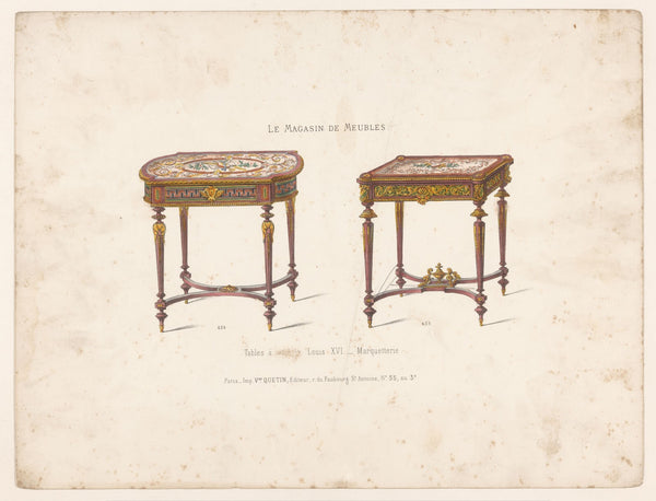 Tables à ouvrage Louis XVI Marquetterie 1832 1904