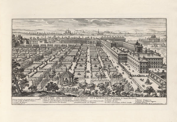 Li giardini di Roma con le loro piante alzate e vedvte in prospettiva Pl04 17th