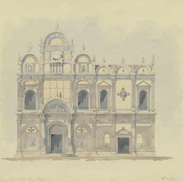 Fassade der Scuola Grande di San Marco in Venedig 1850
