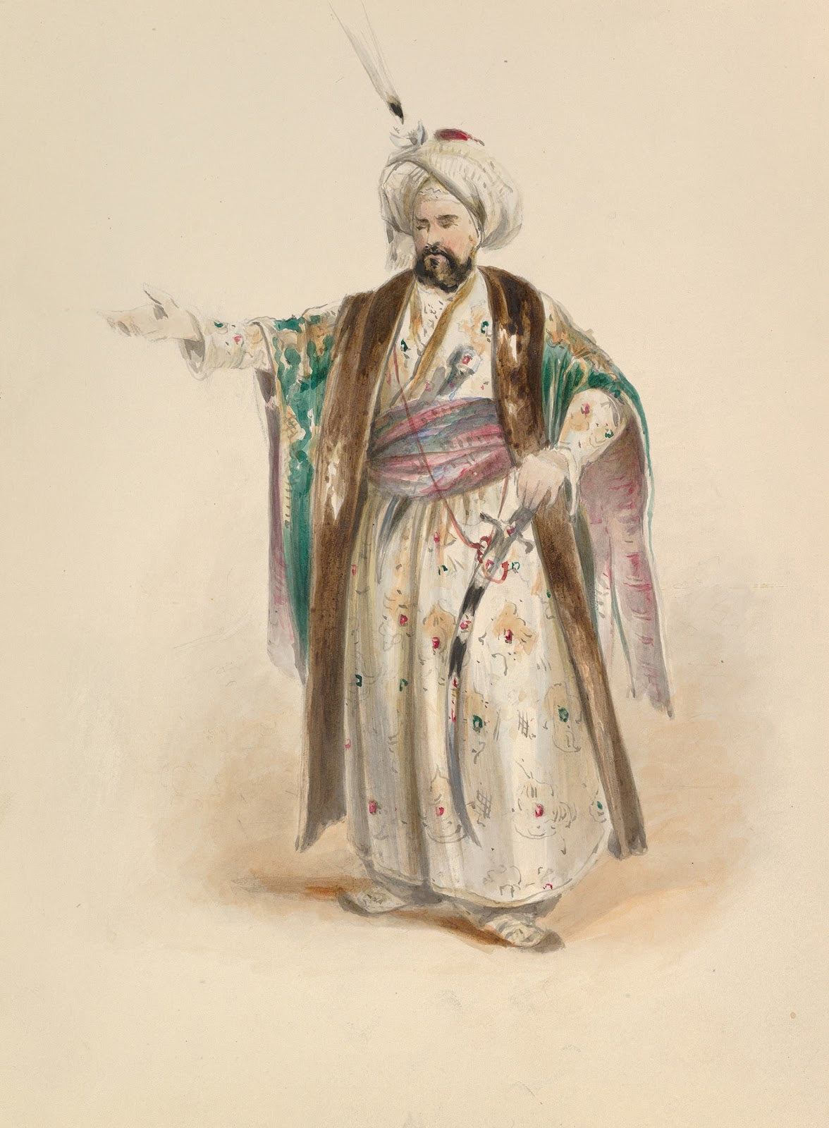 Costume Study for Bassa Selim in the Abduction from the Seraglio by WA Mozart ca