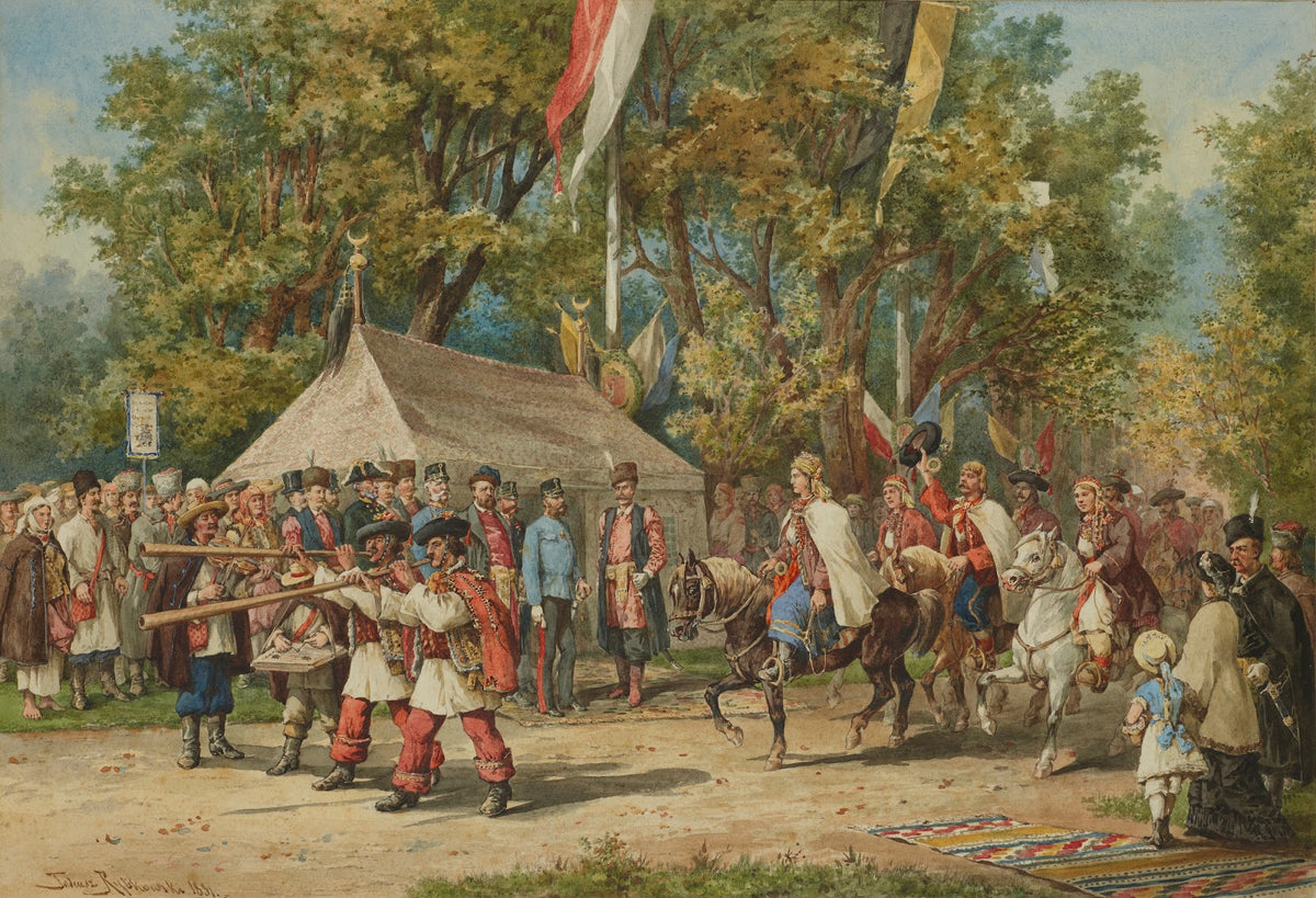 Hutsul Wedding Procession in Front of the Emperor in Kolomyia 1881