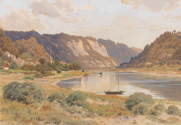 Stadt Wehlen an der Elbe Sächsische Schweiz 1922