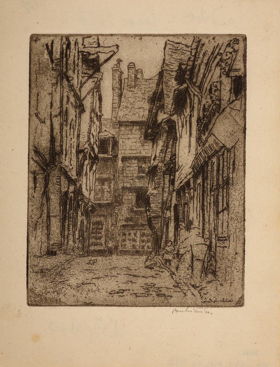 Caudebec en Caux Street with old houses 1907