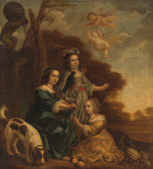Portrait of Geertruyt Margriet and Anna Delff the Artists Daughters Portrait of