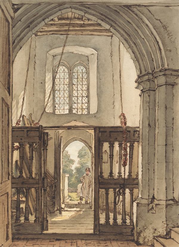 Interior of the Belfry Bushey Church ca 1822