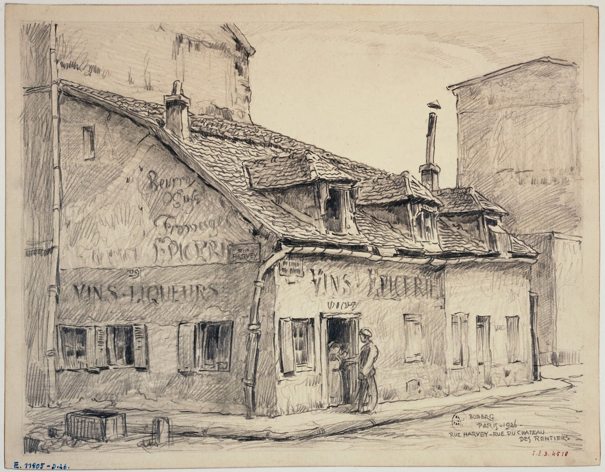 La rue Harvey et la rue du Château des Rentiers 1926