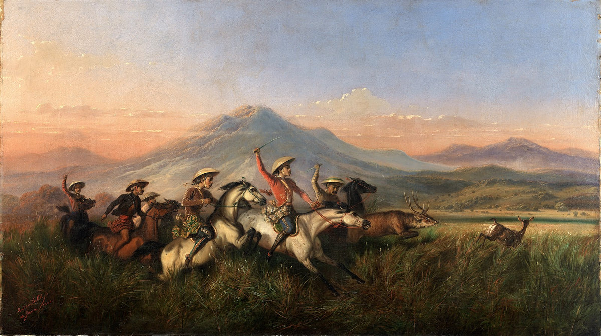 Six Horsemen Chasing Deer 1860