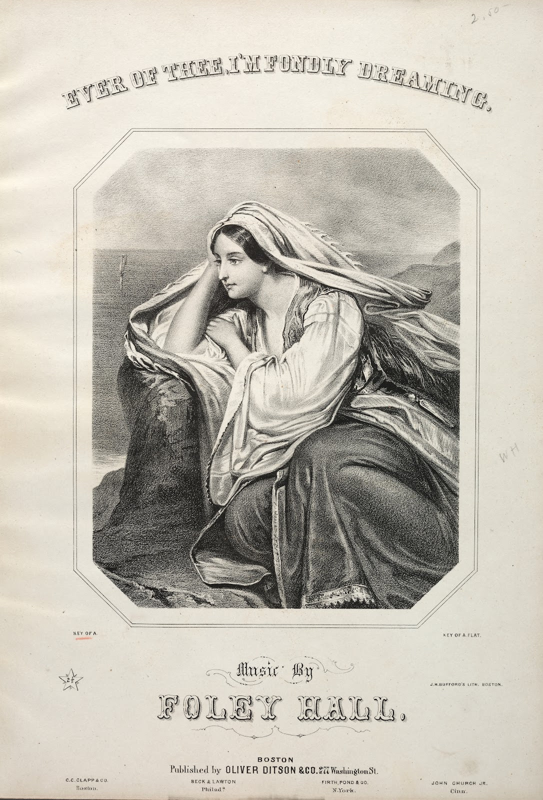 Ever of Thee Im Fondly Dreaming Sheet Music Cover c 1850s