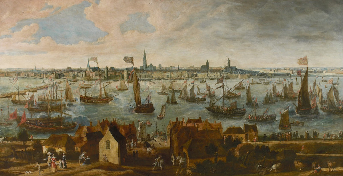 Zicht op de rede van Antwerpen vanop het Vlaams hoofd