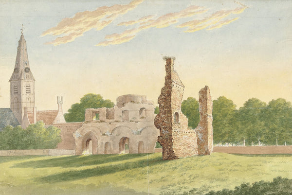De ruïne van de Abdij van Rijnsburg 1812