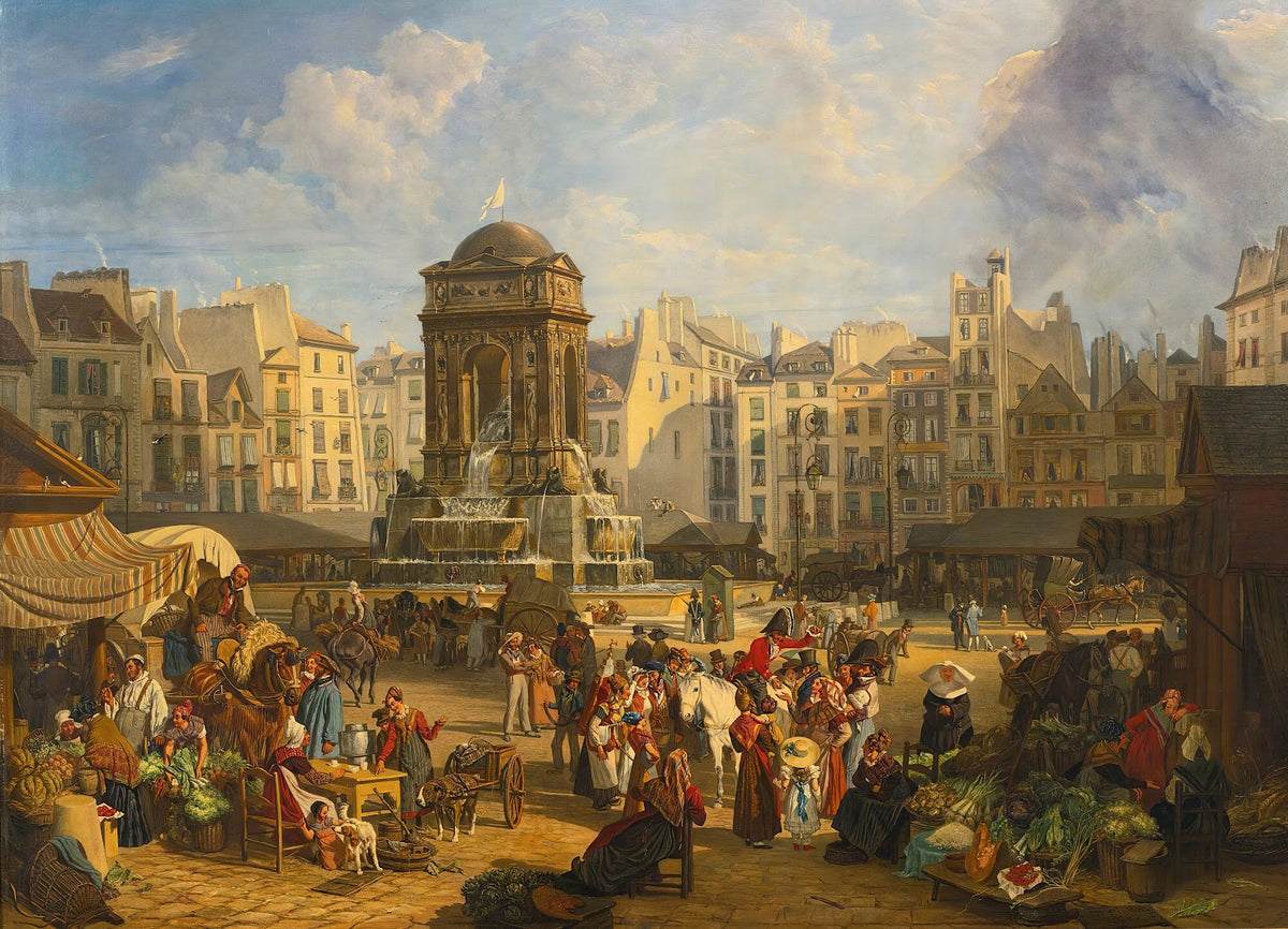 View Of The Market And Fontaine Des Innocents Paris 1826