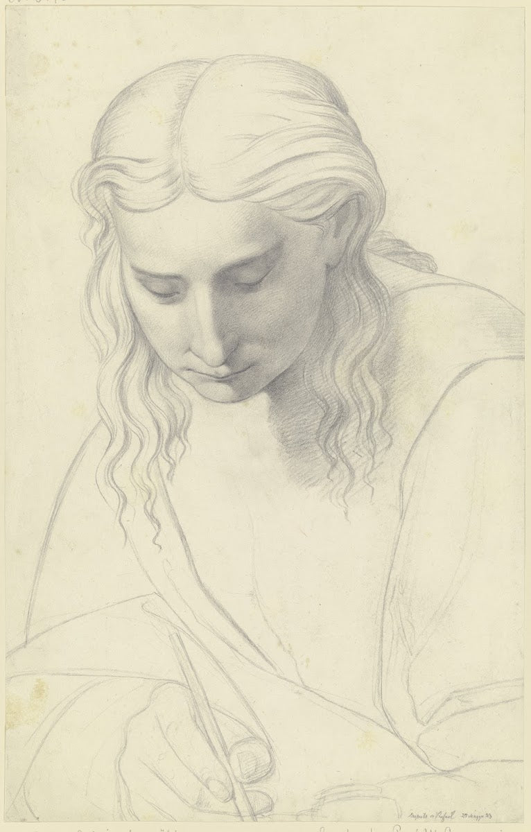 Schreibender Jüngling aus Raffaels Disputa 1823