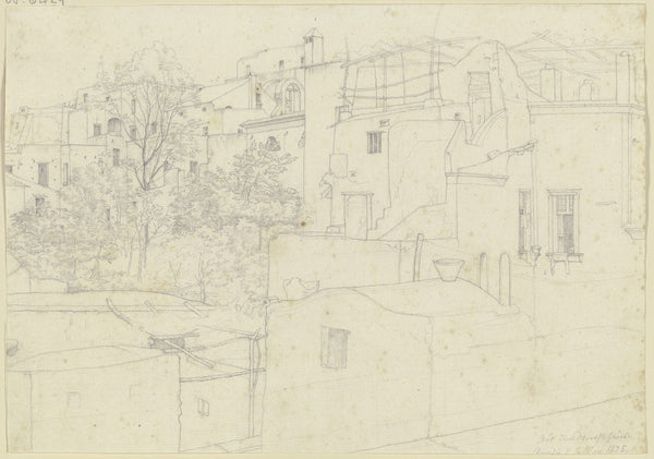 Ausblick aus einem Wirtshaus auf die Hinterhöfe von Amalfi 1825